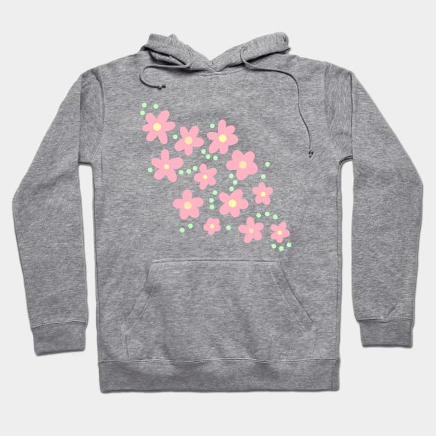 Whimsical Light Pink Flowers Hoodie by Whoopsidoodle